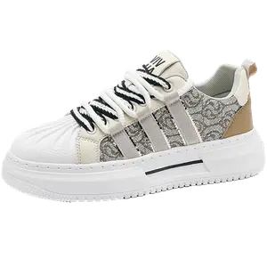 BOLE Амортизирующие износостойкие дышащие легкие мужские кеды для скейтбординга низкие белые хаки, цвет White Khaki