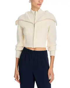 Шерстяной многослойный свитер Jayne на молнии спереди Derek Lam 10 Crosby, белый