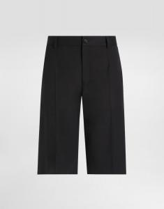 Шерстяные шорты из саржи Dolce & Gabbana, черный