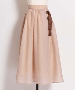 Прозрачная юбка-клеш с рельефным рисунком Noela, цвет Beige