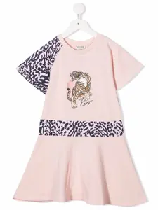 Платье с принтом Kenzo Kids, розовый
