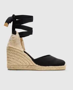 Женские эспадрильи Carina на танкетке из органического хлопка, со шнуровкой Castañer, черный