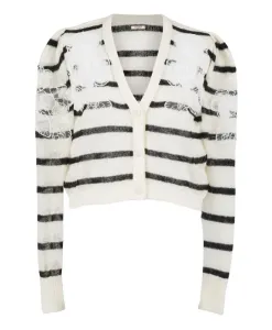 Полосатый кардиган Twinset, белый