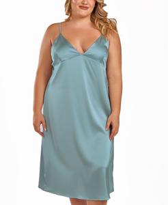 Женское длинное атласное платье с мягкими чашечками, цвет шалфея iCollection, Sage