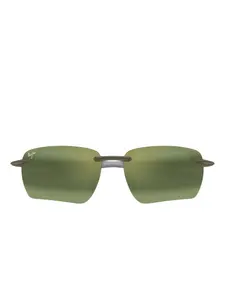 Солнцезащитные очки без оправы прямоугольной формы Maui Jim, зеленый