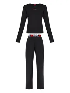 Пижамный комплект с логотипом и поясом Gilda-D-Core DIESEL, черный