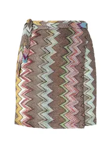 Пляжная юбка с зигзагообразным узором Missoni, коричневый