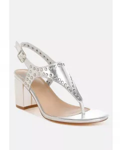 Шикарные босоножки Chan с металлическими шипами Rag & Co, серебряный