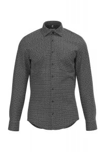 Деловая рубашка seidensticker "Shaped", фасонный воротник с длинными рукавами и принтом Kent, черный