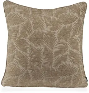 Х.ОК.К. Подушка декоративная "Нелли", с узором в виде листьев, чехол с наполнителем, 1 шт H.O.C.K. 60х60 см, коричневый/серо-коричневый
