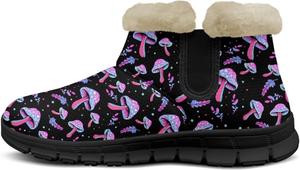 Зимние ботинки на архоподдержке для женщин, плюшевые пушистые снежные ботиночки, теплые, противоскользящие, для улицы, размеры 6-12 Pointodoor, Purple Mushroom