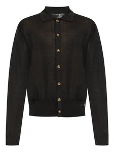 Кардиган с воротником-поло и пуговицами Versace, черный