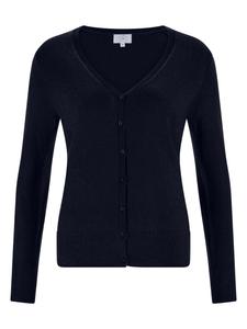 Кардиган с V-образным вырезом темно-синего цвета CASH-MERE.CH