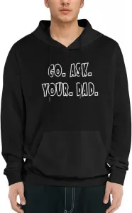 Толстовка мужская Go Ask Your Dad, черная, с начесом, капюшоном и карманом-кенгуру