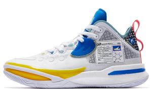 Баскетбольные кроссовки Wind Blade 3PRO мужские, среднего размера, , белые/атомно-синие Qiaodan