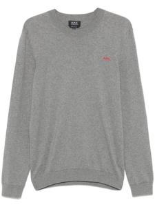 A.P.C. свитер с круглым вырезом, серый