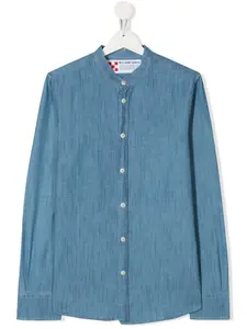 Рубашка Pati с воротником-стойкой MC2 Saint Barth Kids, синий