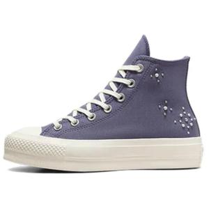 Converse Женские кроссовки Chuck Taylor All Star Lift Platform High с жемчугом и заклепками, лавандово-пепельного цвета