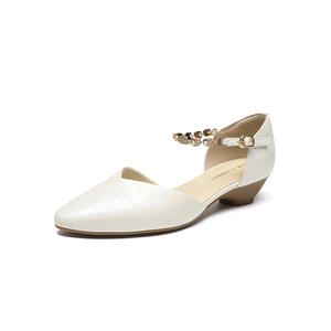 ZHR Женские туфли на конусном каблуке бежевые, цвет Beige