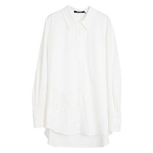 ELLE Рубашка Women's White Pointed Collar Moderate
