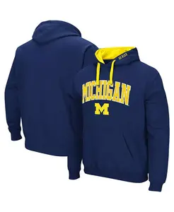 Мужской большой и высокий худи Michigan Wolverines с арочным логотипом 2.0, цвет navy Colosseum