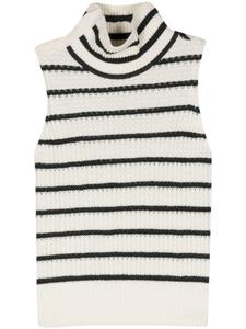 Forte Forte полосатая блузка без рукавов, нейтральный цвет