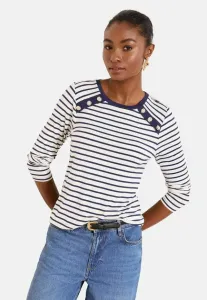 Футболка с длинными рукавами и пуговицами в стиле милитари стандартного кроя Lipsy, White Stripe