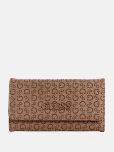 Бумажник Bowie с тисненым лого, тонкий клатч Guess Factory, Latte