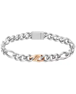 Мужской браслет из двухцветной нержавеющей стали Hugo Boss, silver