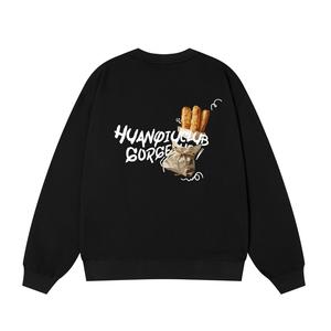 Свитшот с круглым вырезом Unisex HUANQIU, черный (fleece-lined)