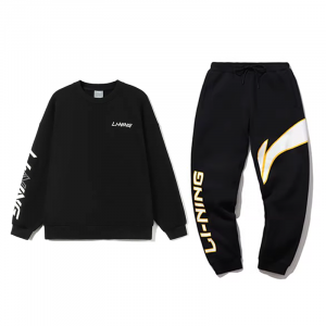 LiNing Повседневная спортивная одежда унисекс Черный+Черный