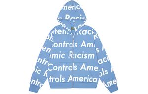 Толстовка с молнией Arthur Jafa Системный расизм контролирует Америку Denim Tears, светло-голубой