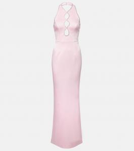 Атласное платье Akari с вырезом на шее Rebecca Vallance, розовый