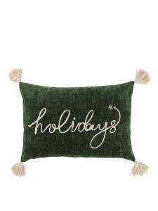 Chic Antique Чехол для подушки Aix с кисточками  Праздники в зеленом цвете