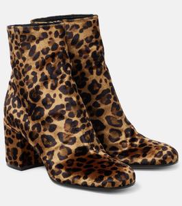 Бархатные ботильоны с леопардовым принтом Joelle 70 Gianvito Rossi, Leopard Print