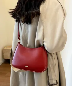 Два типа плечевых ремней/сумка-хобо с отделкой из искусственной кожи/дамская сумка Florist, цвет Wine Red