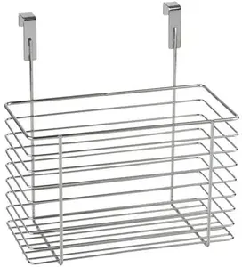 Подвесная корзина WENKO, хромированный металл, идеально подходит для высокой посуды 24х24,5х15 см, цвет Chromfarben, Polsterung: Schwarz