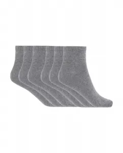 В упаковке 6 пар однотонных хлопковых женских носков Basix Punto Blanco, серый