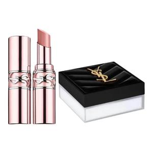 SAINT LAURENT Набор пудры и помады Pink Lipstick+Loose Powder для фиксации макияжа