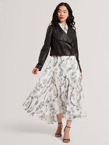 Riyoze кропированная кожаная куртка с запахом Ted Baker