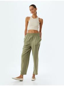 Тканевые брюки KOTON, хаки