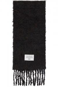Acne Studios Черный шарф из мохера и шерсти