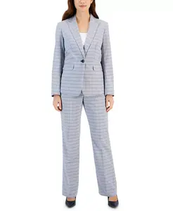 Женский костюм в клетку, Regular & Petite Le Suit, синий