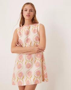 VRG GRL aftersun bloom цветочное льняное платье-футляр в многоцветном исполнении