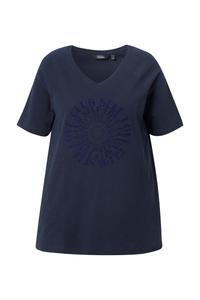 Рубашка Ulla Popken, Marine Blue/Royal Blue