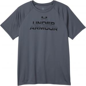 Футболка с коротким рукавом и надписью Tech Split Under Armour Kids, Castlerock/Black