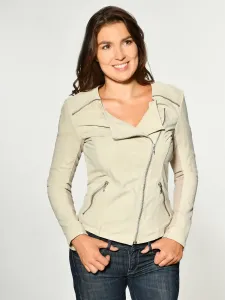 Кожаная куртка Лабиринт "Гела" Maze, кремовый