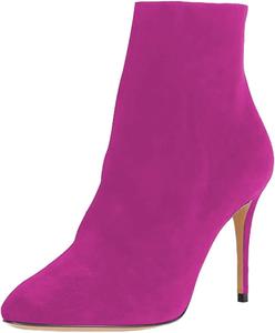 Женские модные ботильоны FSJ на высоком тонком каблуке, заостренный носок, стойка-кубита, боковая молния, размеры США 4-15, Fuchsia