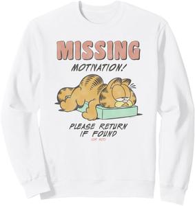 Толстовка с винтажным мультяшным котом Гарфилдом Отсутствует мотивация для ленивого дня Garfield, белый