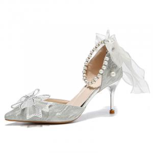 Little Red Man Женские туфли на высоком каблуке Silver